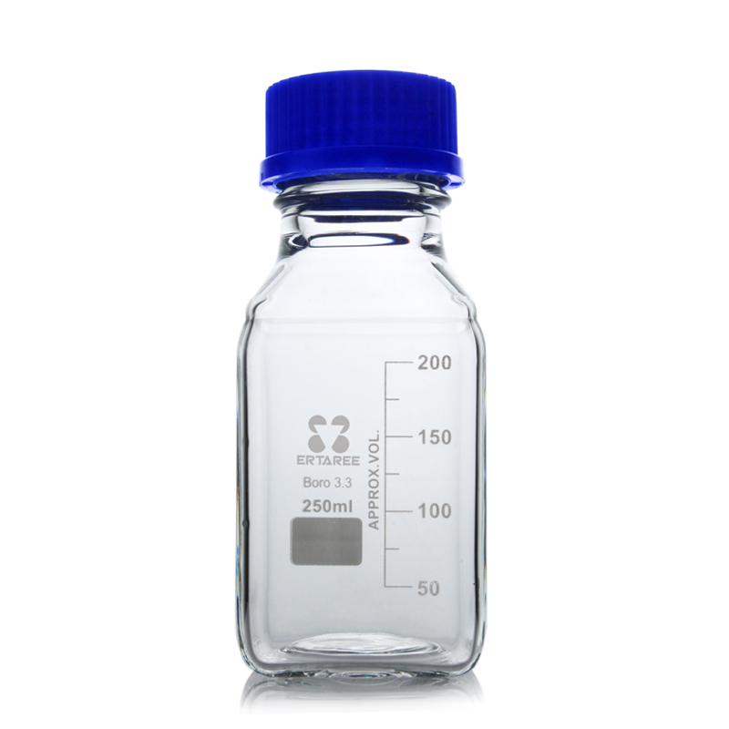 ESV211250,方形试剂瓶,250ml,GL45,Boro 3.3