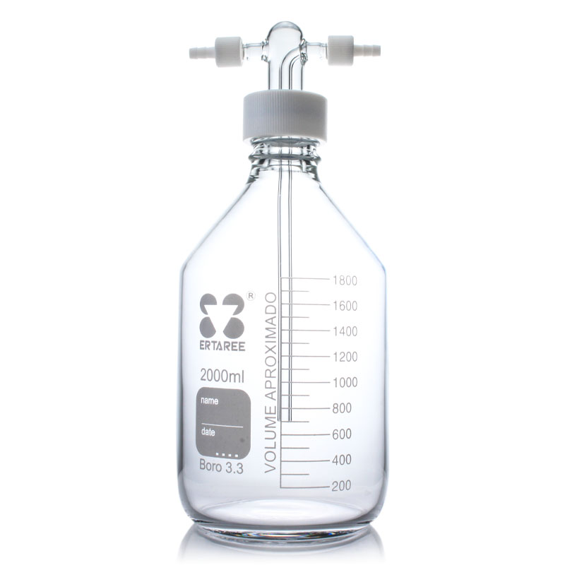EHD33S02L,螺口缓冲瓶(四氟乙烯）,2000ml,GL45,Boro 3.3