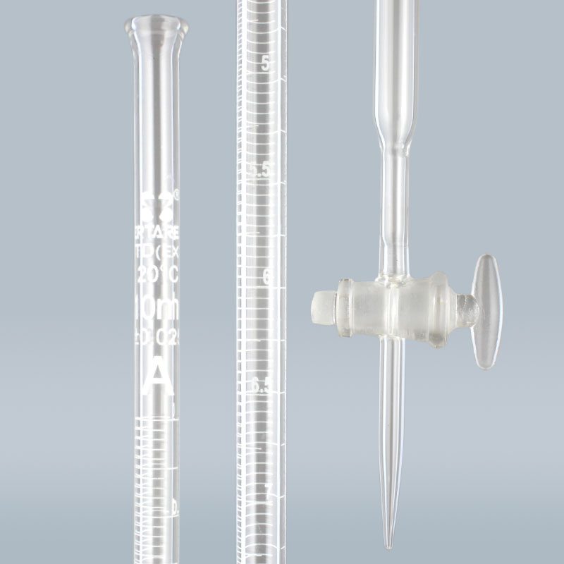 ESV127,酸滴管-玻璃截门,10ml,白色,TD量出式,A级,Boro 3.3
