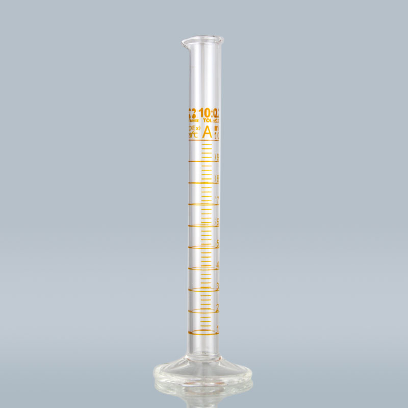 ESV0020,铜扩散量筒,10ml,圆底,TD(EX),A级,高硼硅3.3