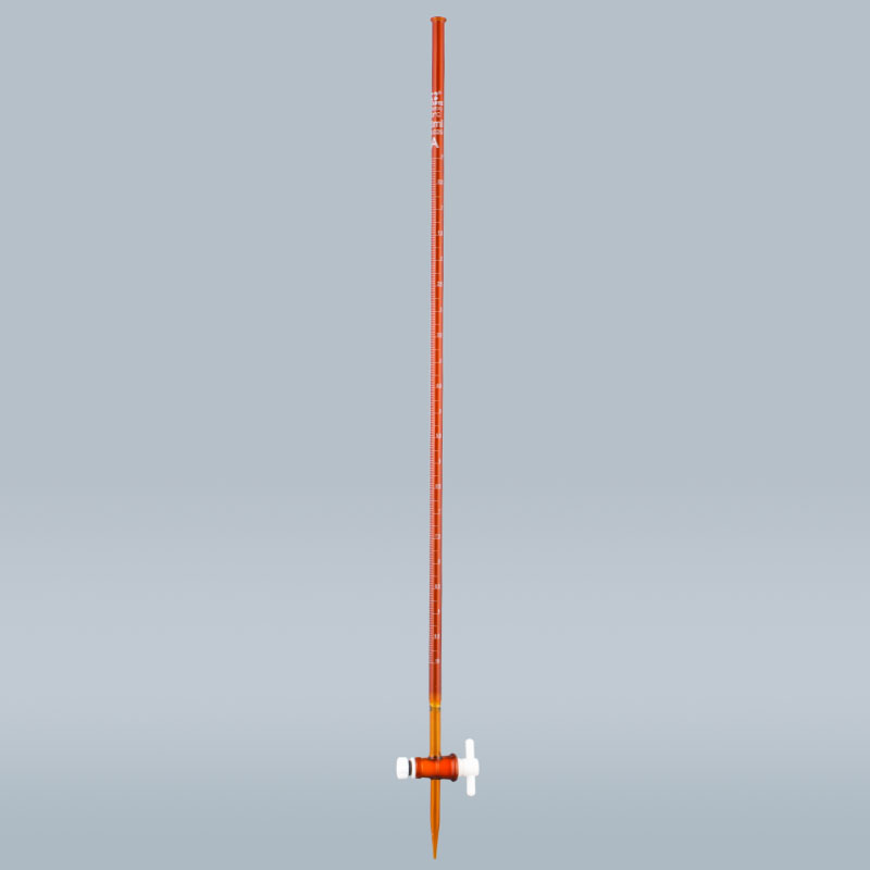ESV137,酸滴管-四氟截门,25ml,棕色,TD量出式,,A级，Boro 3.3