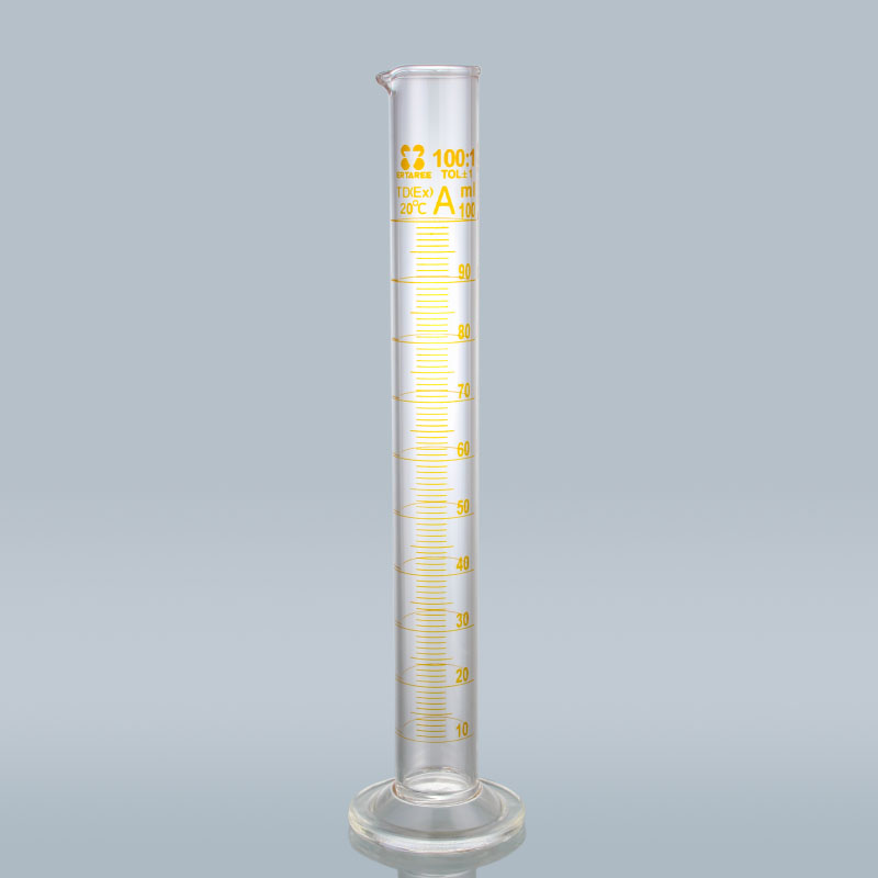 ESV0050,铜扩散量筒,100ml,圆底,TD(EX),A级,高硼硅3.3