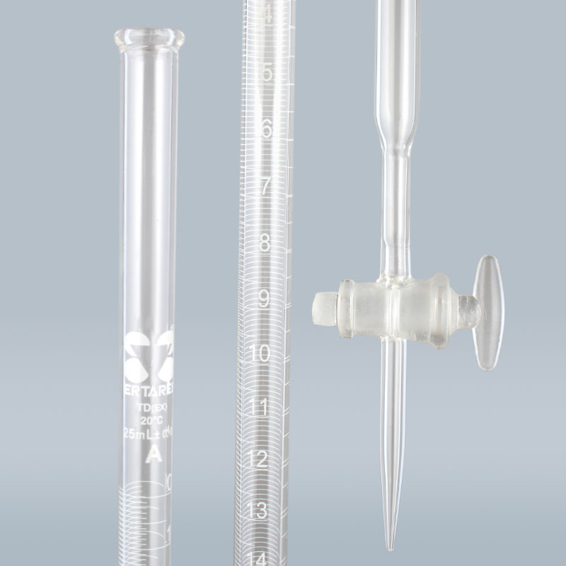 ESV128,酸滴管-玻璃截门,25ml,白色,TD量出式,A级,Boro 3.3