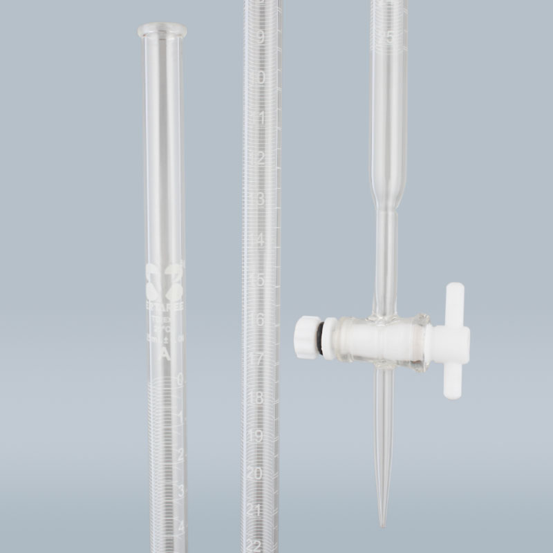 ESV134,酸滴管-四氟截门,25ml,透明色,TD量出式,A级,Boro 3.3