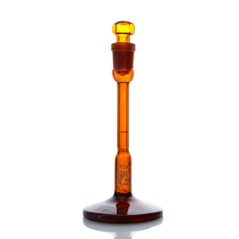 ESV161ZY,底座容量瓶,1.5ml,10/13,±0.01ml,玻璃塞,3.3硼硅酸盐玻璃,蓝标,棕色,圆底,“IN”校准