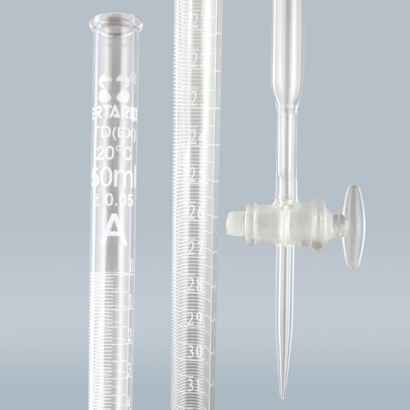 ESV1290,酸滴管-玻璃截门,100ml,白色,TD量出式,A级,Boro 3.3