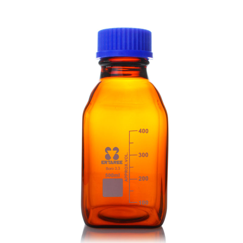 ESVZ211500,棕色方形试剂瓶,500ml,GL45,Boro 3.3
